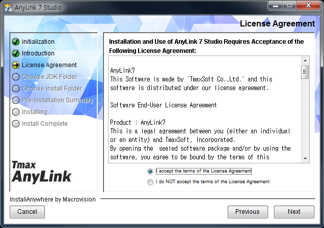 AnyLink Studio Installer - License Agreement