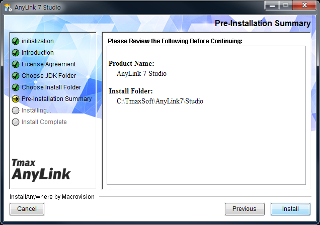 AnyLink Studio Installer - Pre-Installation Summary (1)
