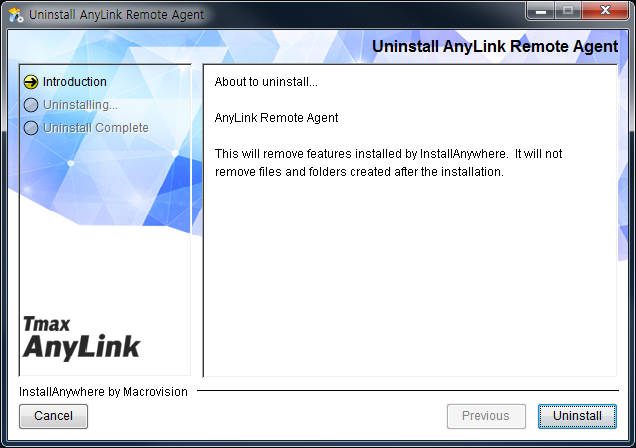AnyLink Remote Agent Uninstallation