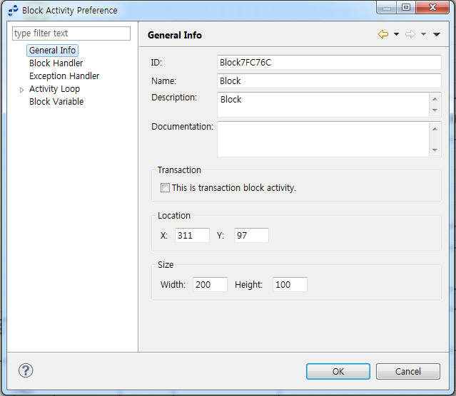 Block Activity Preference 화면