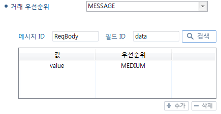 [거래(그룹) 옵션] - [거래 우선순위] - 메시지 설정