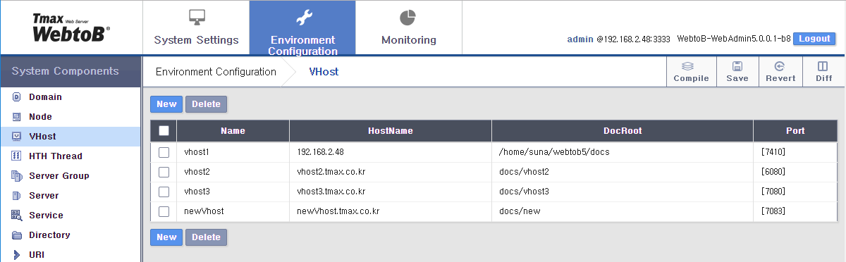 WebAdminのEnvironment Configuration - 環境ファイルの設定追加(3)